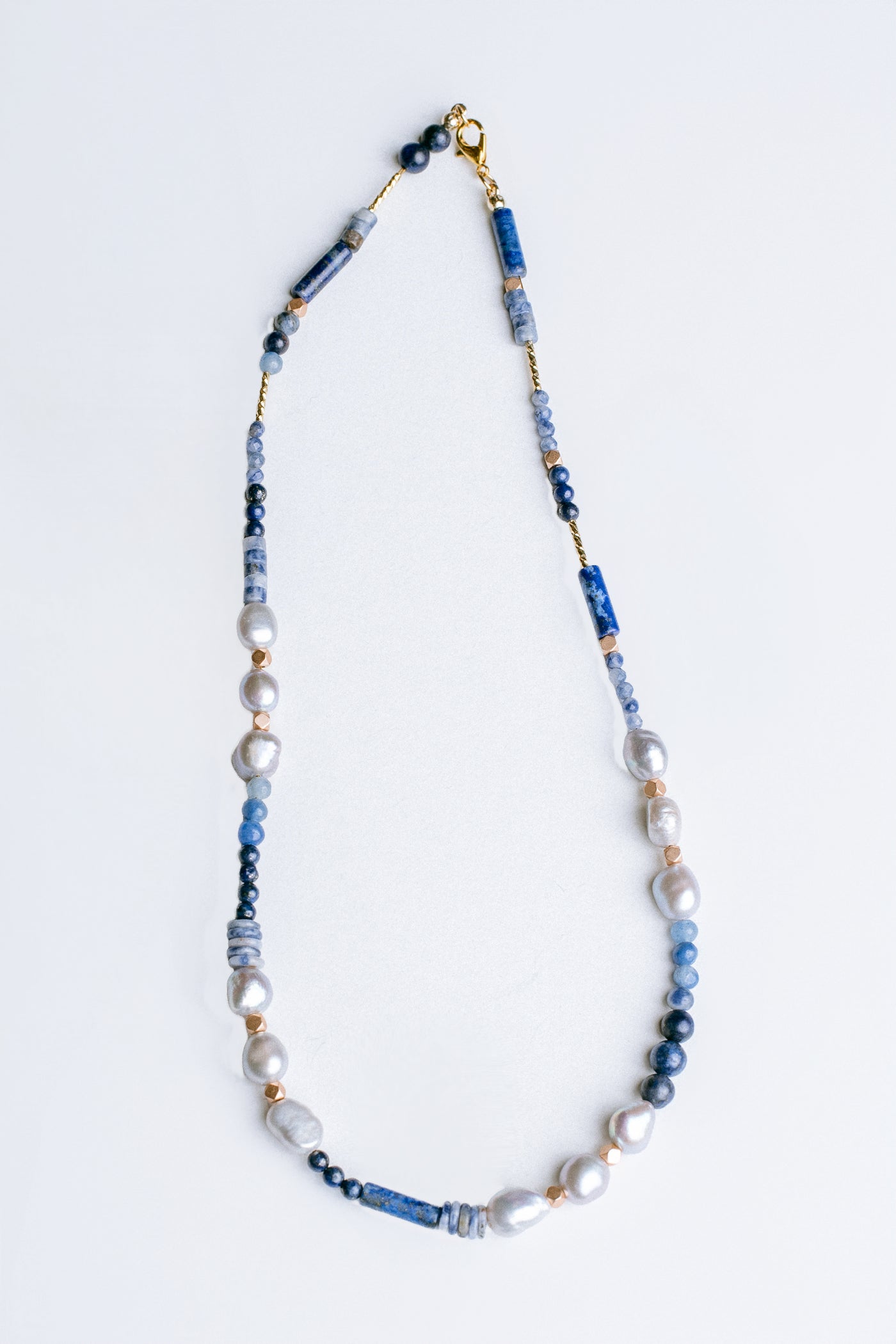 Sherwood Bridge Diamonds Blue Freshwater Pearl & Lapis Necklace