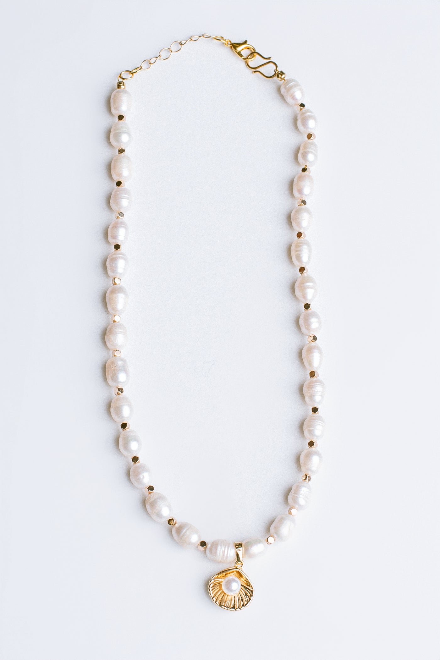 Sherwood Bridge Diamonds Pearl Clamshell Necklace