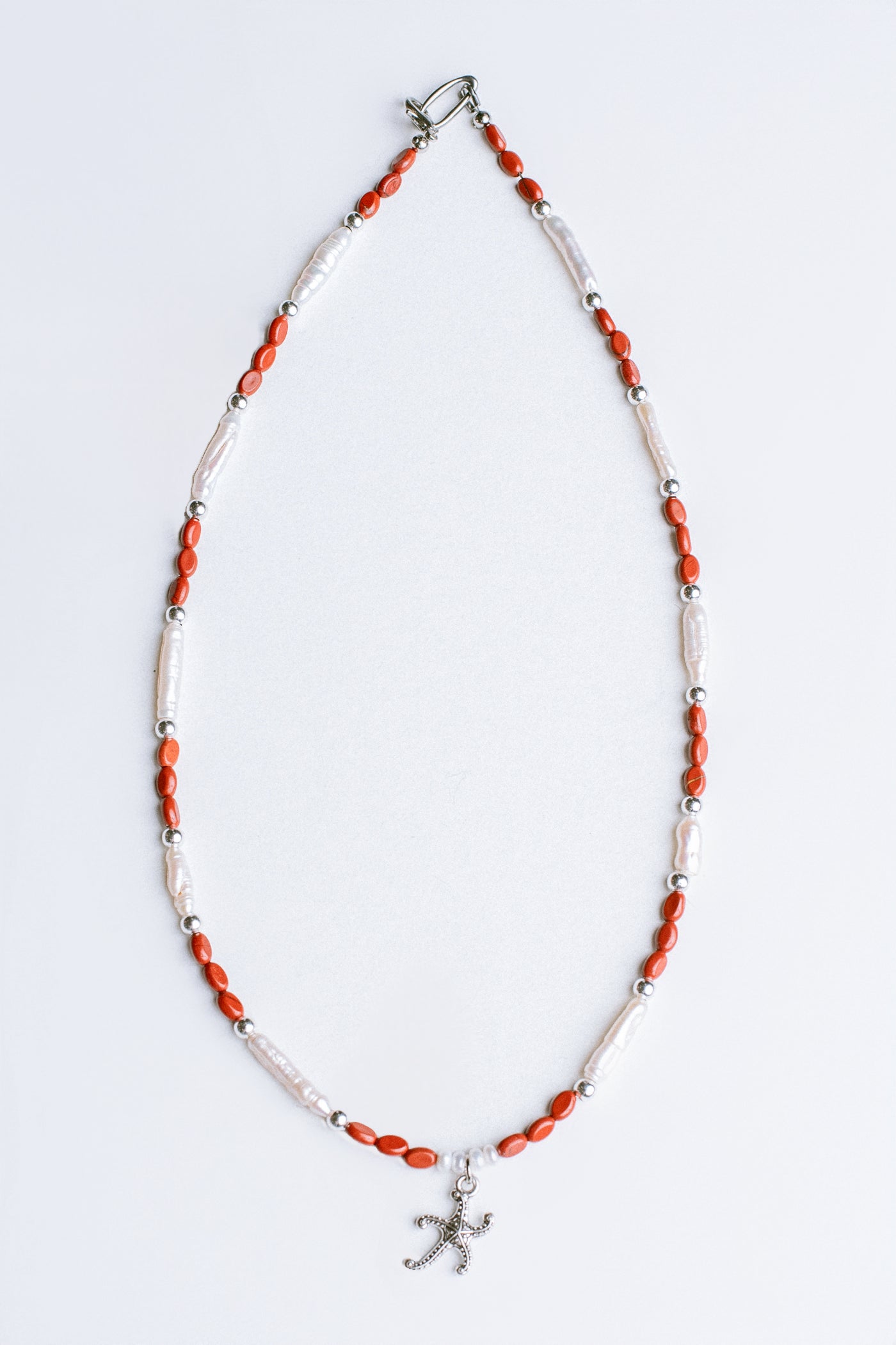 Sherwood Bridge Diamonds Red Jasper & Pearl Starfish Necklace