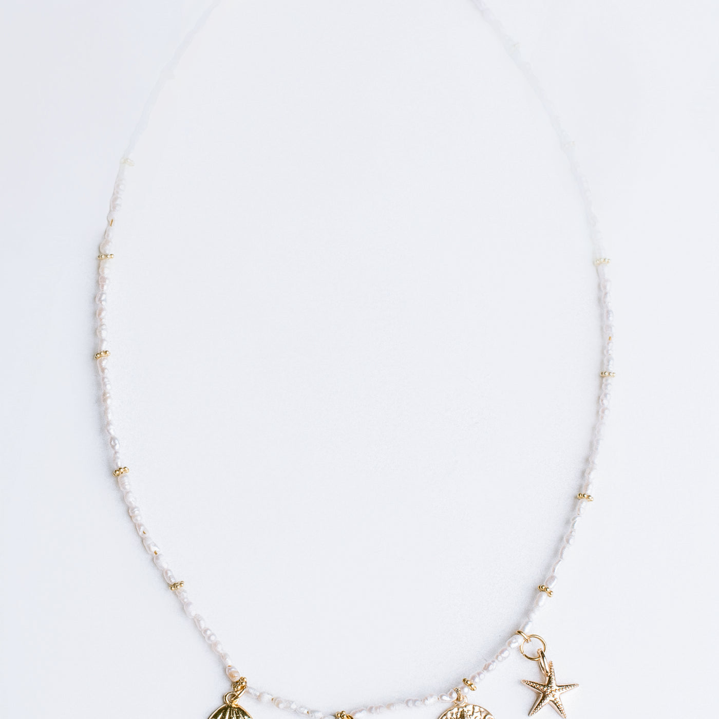 Sherwood Bridge Diamonds Seed Pearl Ocean Charm Necklace