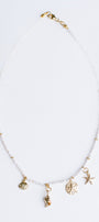 Sherwood Bridge Diamonds Seed Pearl Ocean Charm Necklace