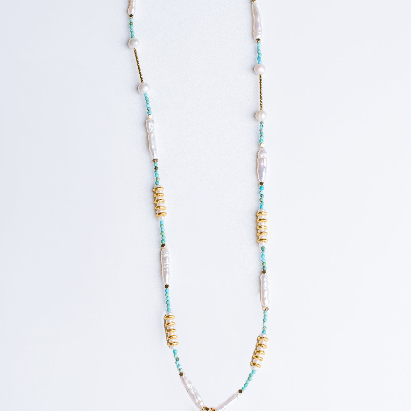 Sherwood Bridge Diamonds Pearl & Turquoise Fish Necklace