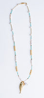 Sherwood Bridge Diamonds Pearl & Turquoise Fish Necklace