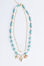 Sherwood Bridge Diamonds Pearl & Turquoise Beach Charm Necklace