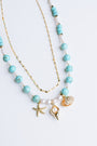 Sherwood Bridge Diamonds Pearl & Turquoise Beach Charm Necklace