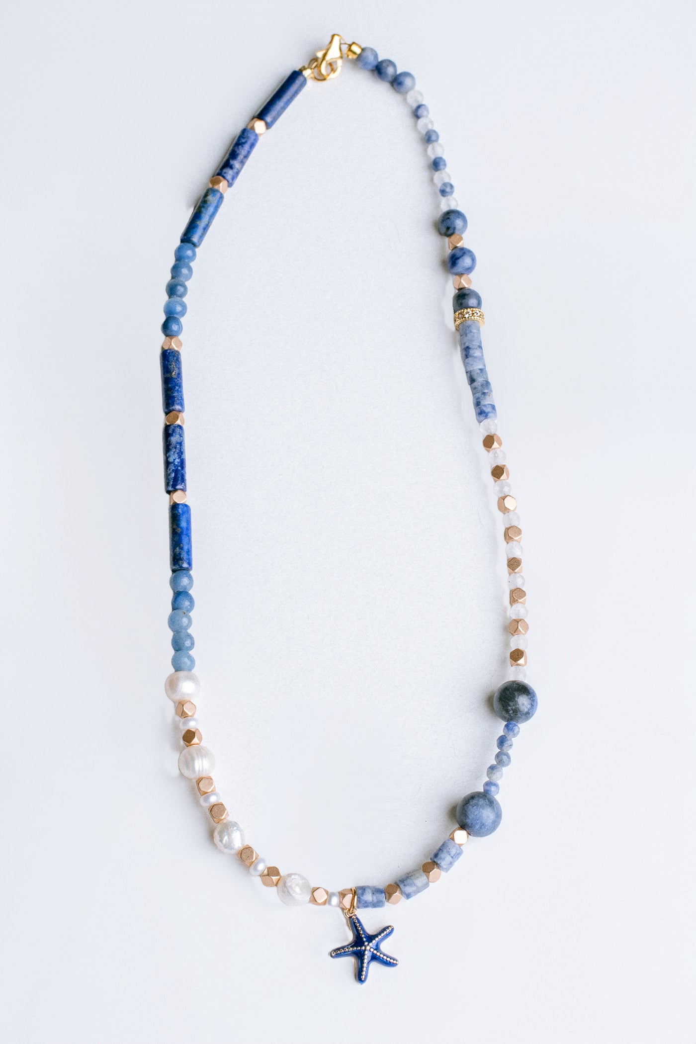 Sherwood Bridge Diamonds Dark Blue Starfish Pearl Necklace