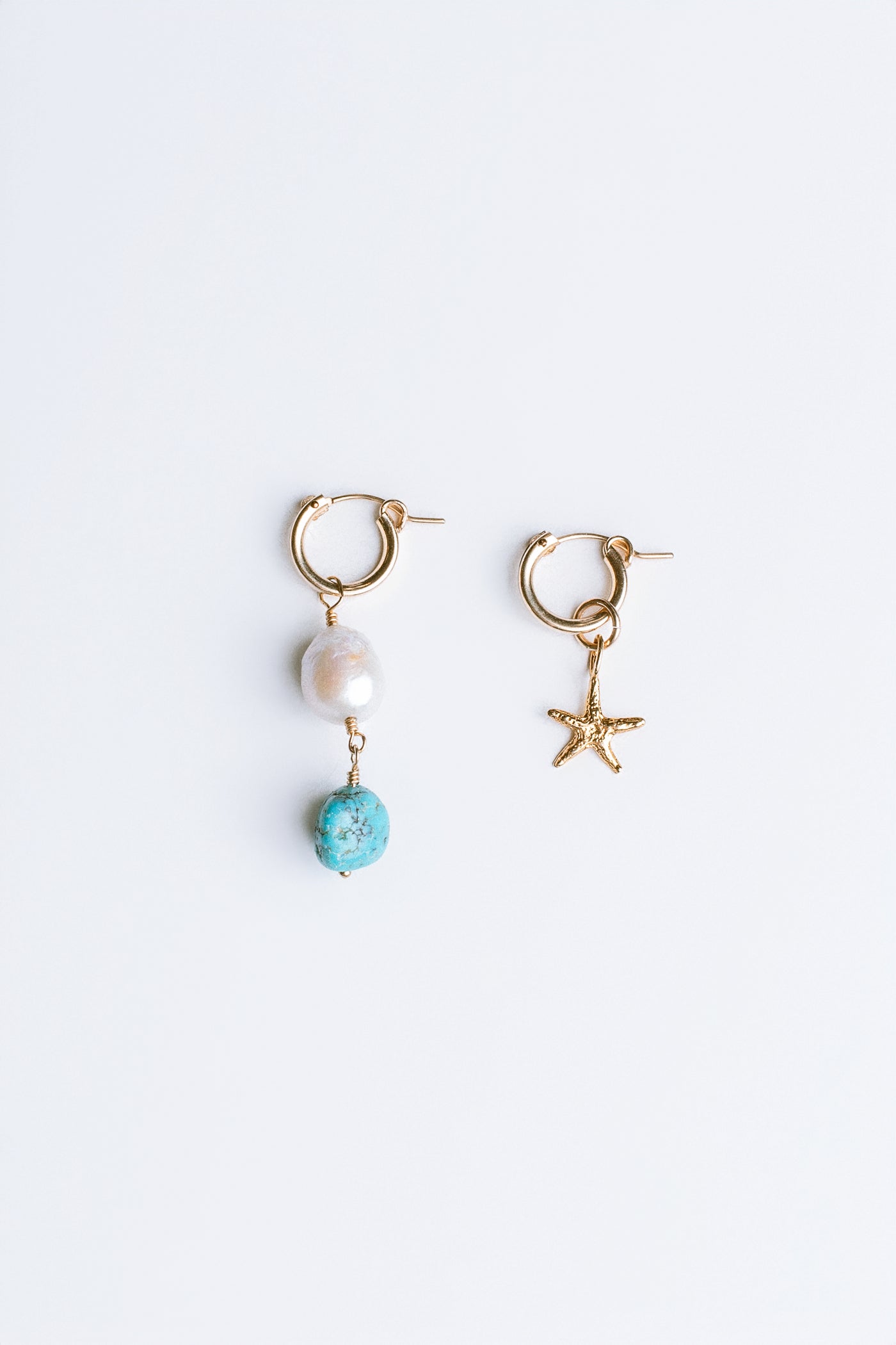 Lisa Marie Jewelry Baroque Pearl, Turquoise & Starfish Earrings