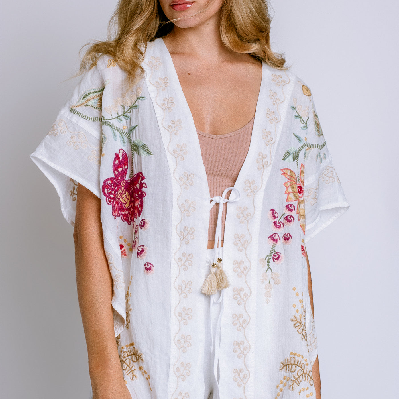 Johnny Was Sarai Linen Poncho