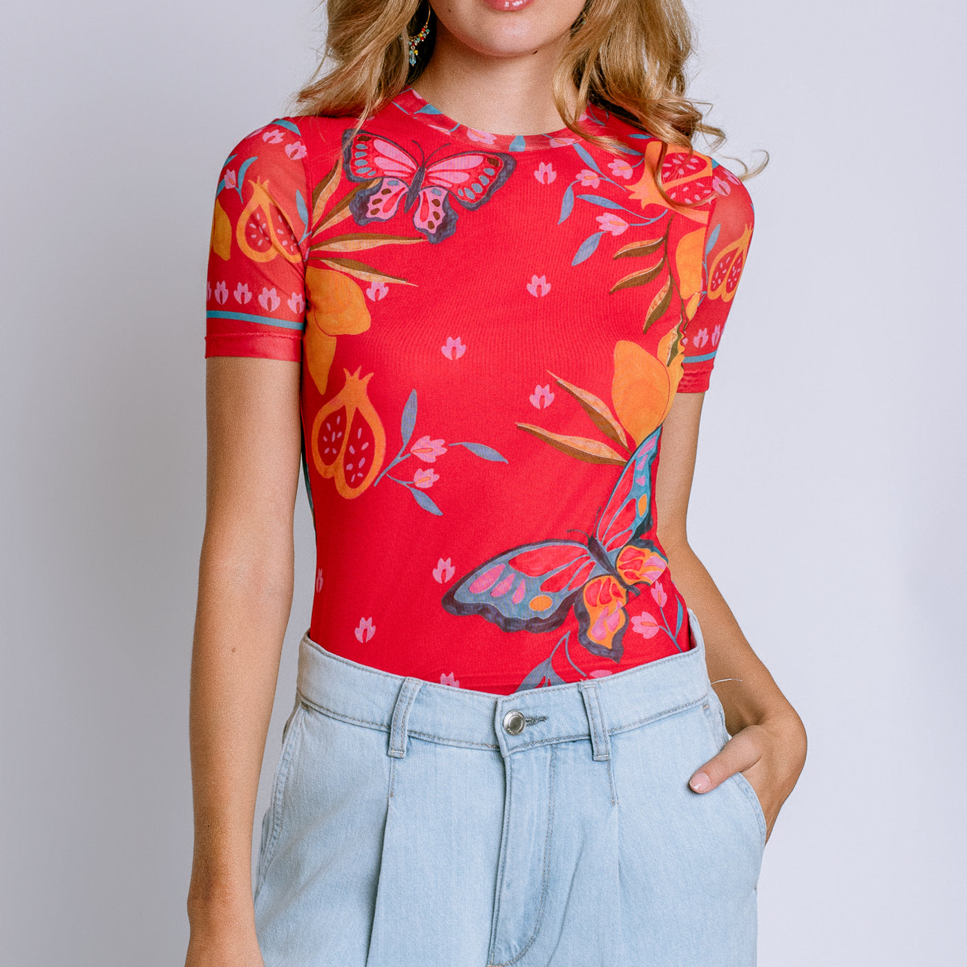 Johnny Was Ekaterina Eleanor Mesh Tee