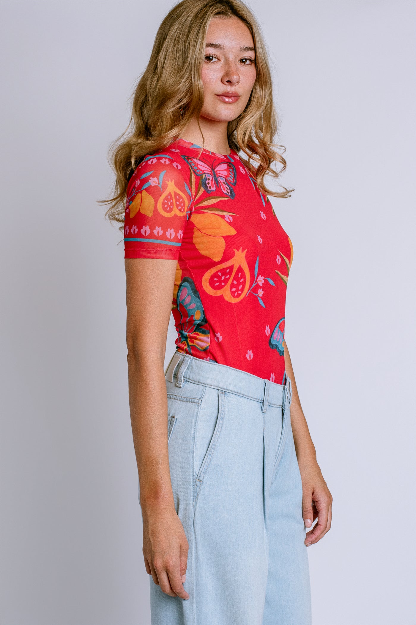 Johnny Was Ekaterina Eleanor Mesh Tee
