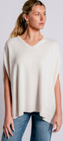 Milio Milano Italian Knit Oversized V-Neck Poncho Sweater