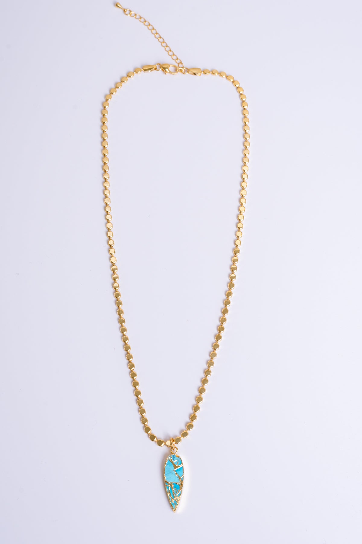 Turquoise Beaded Chain Necklace