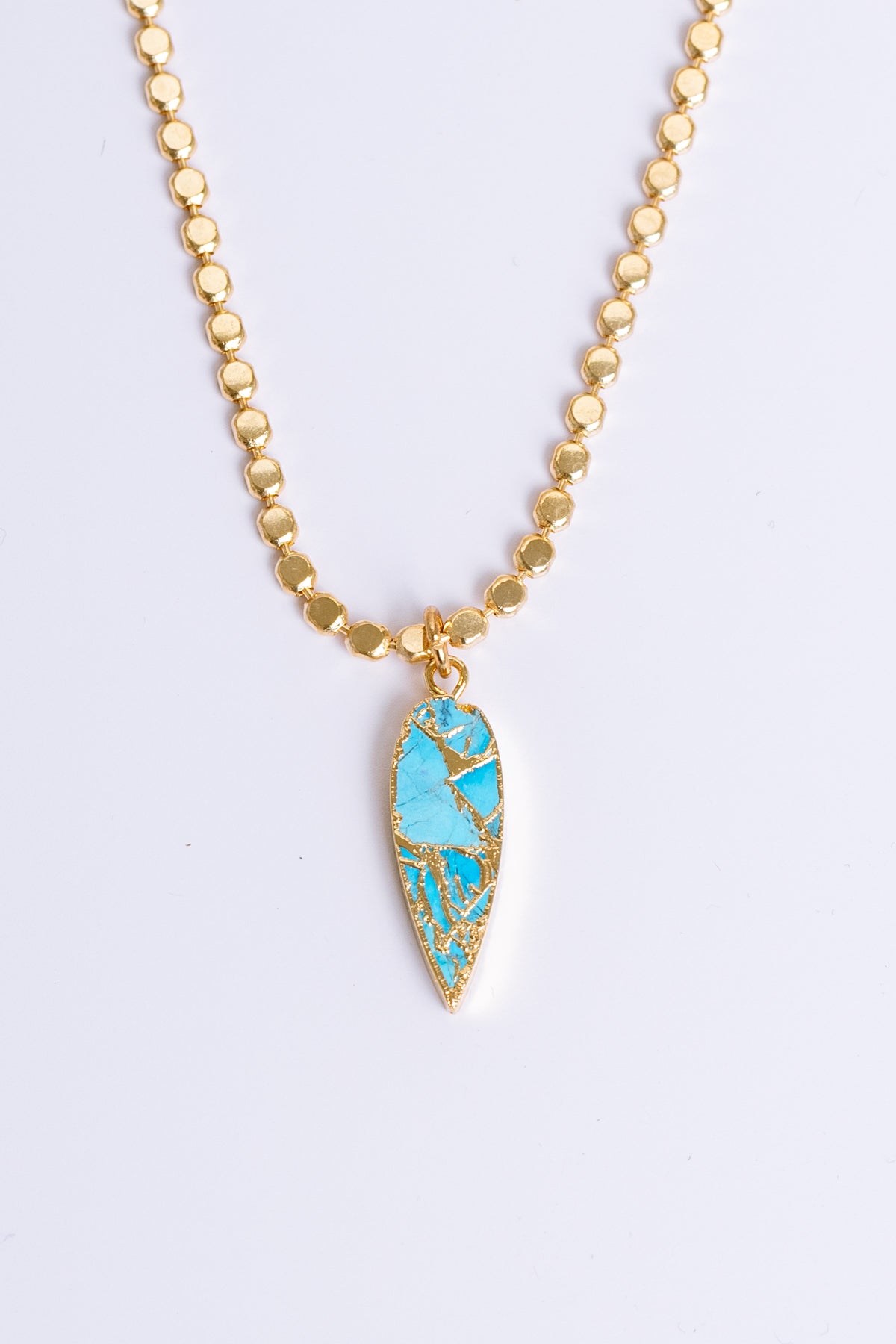 Turquoise Beaded Chain Necklace