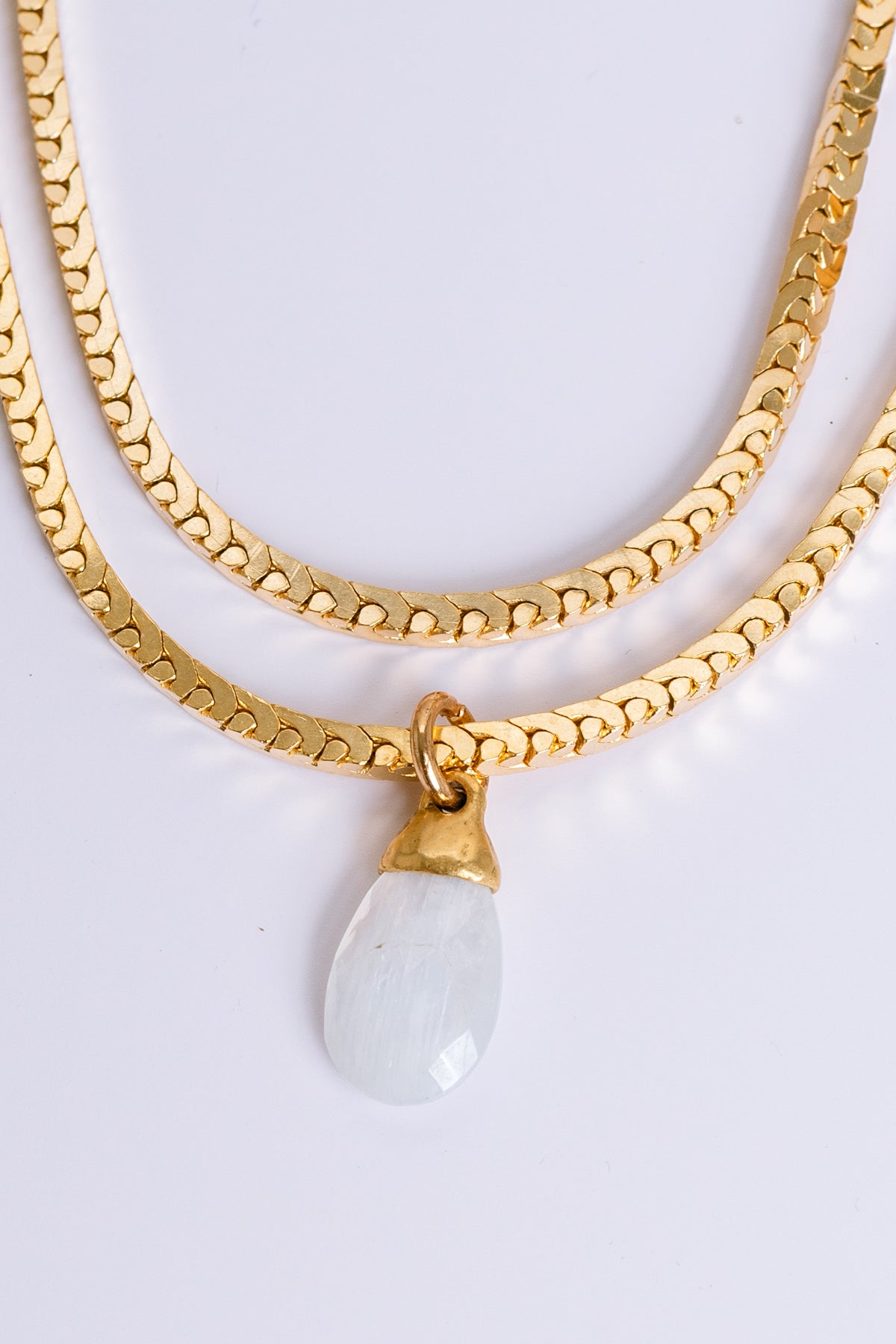 Double Layer Moonstone Necklace