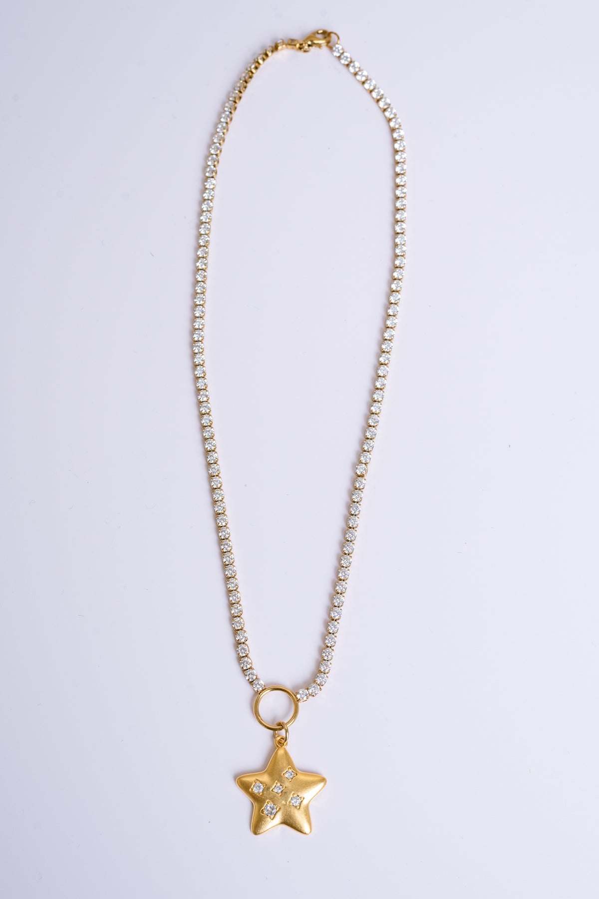 Gold Star Rhinestone Necklace