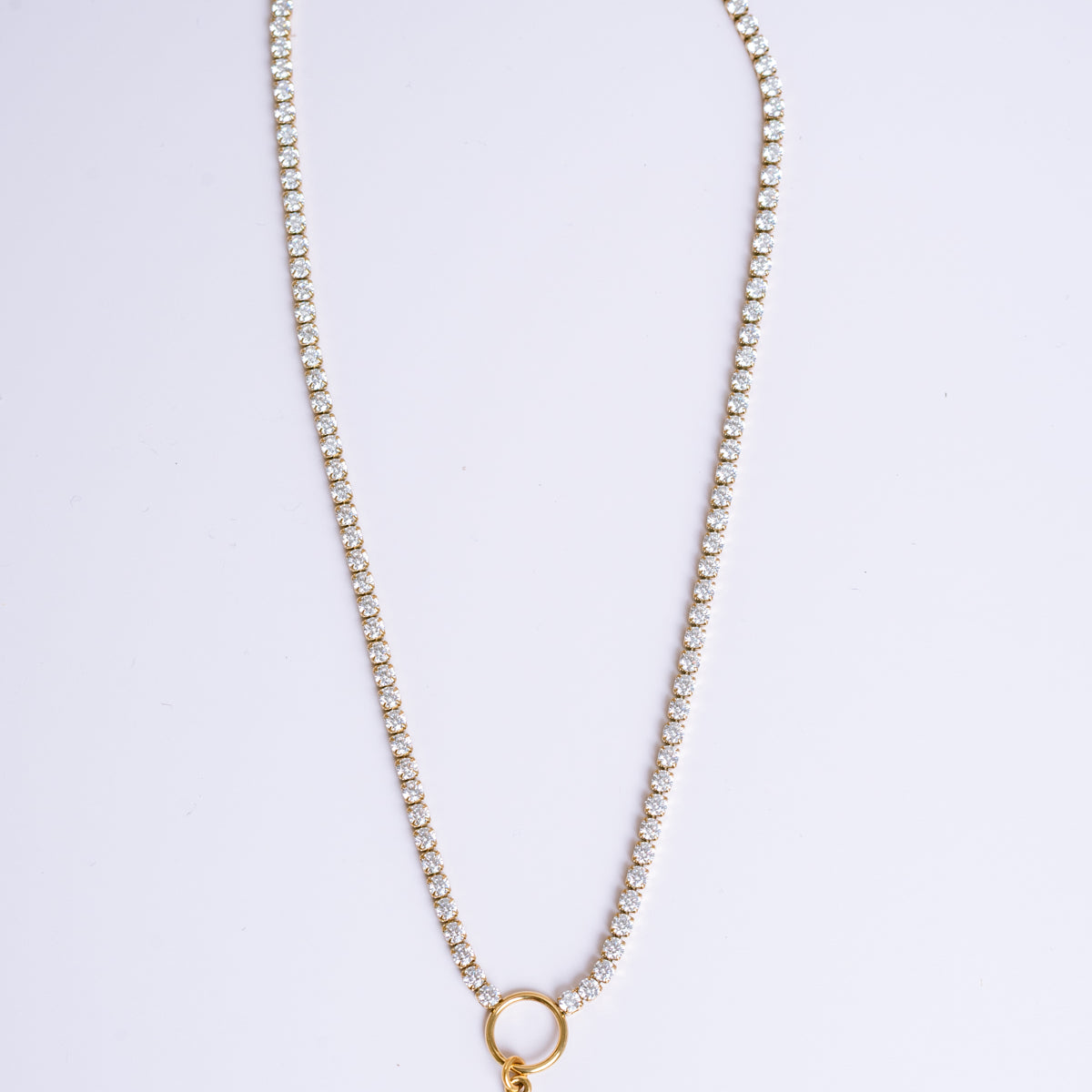 Gold Bar Rhinestone Necklace