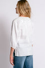 Johnny Was Camille Split Neck Linen Blouse