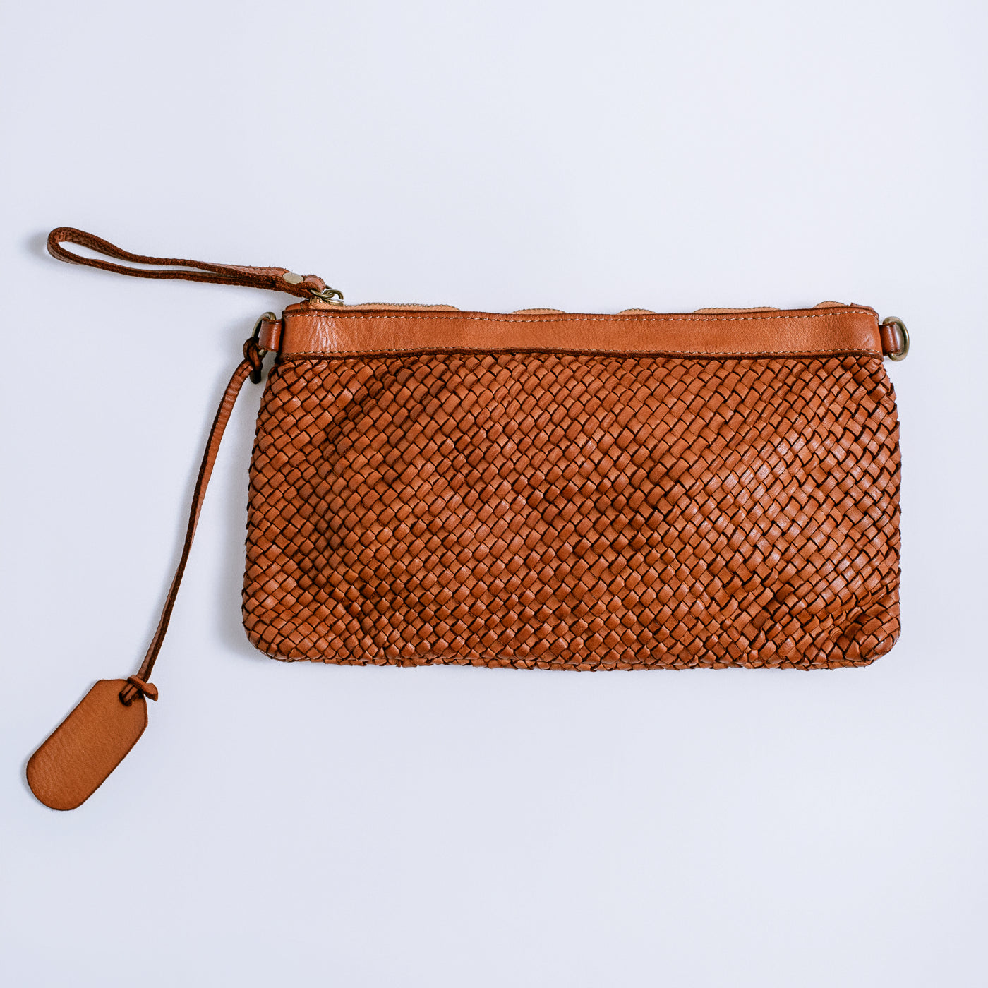 Milio Milano Intrecciato Shoulder Wristlet Strap Bag