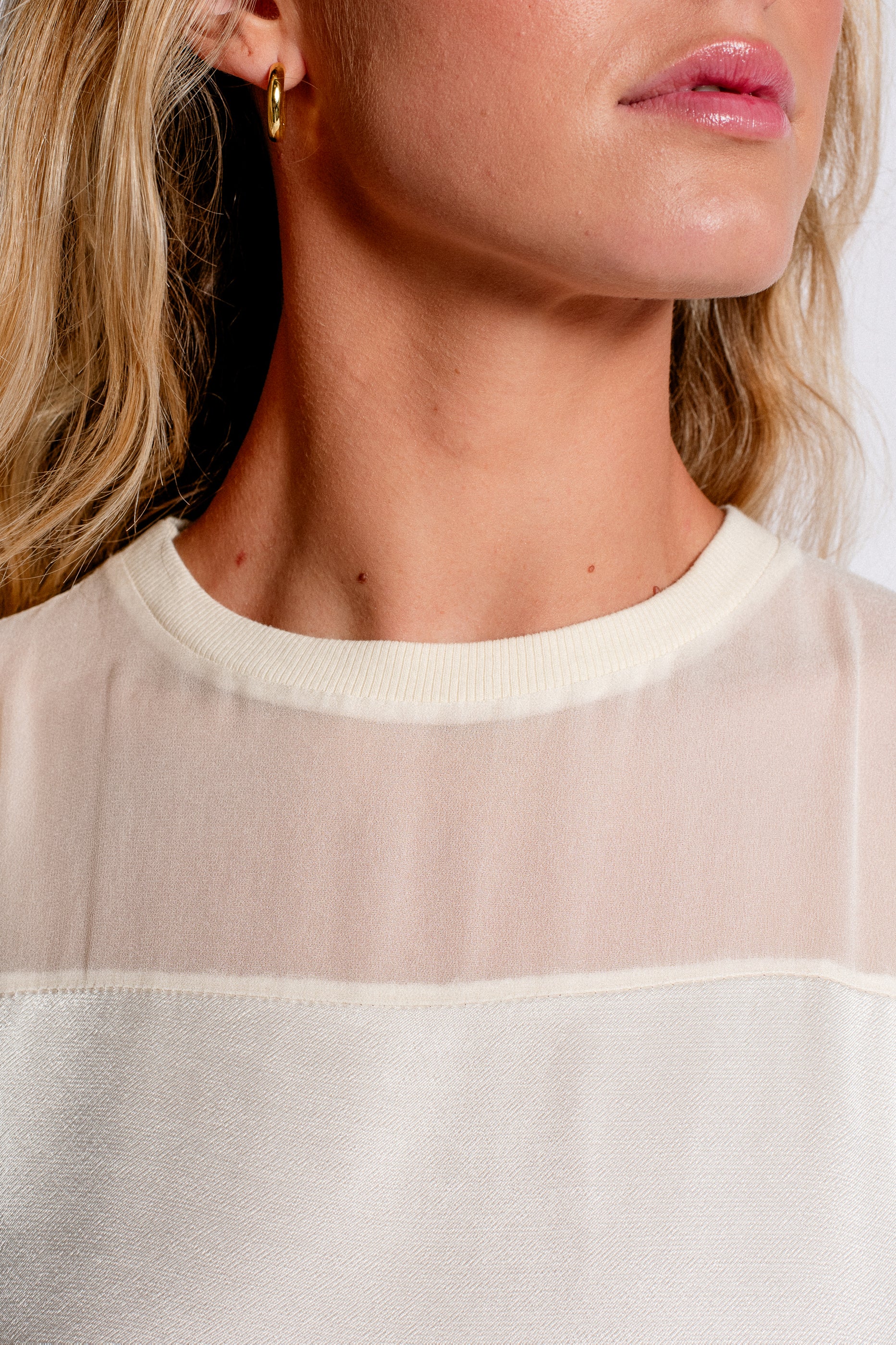 Milio Milano Sleeveless Chiffon Contrast Top