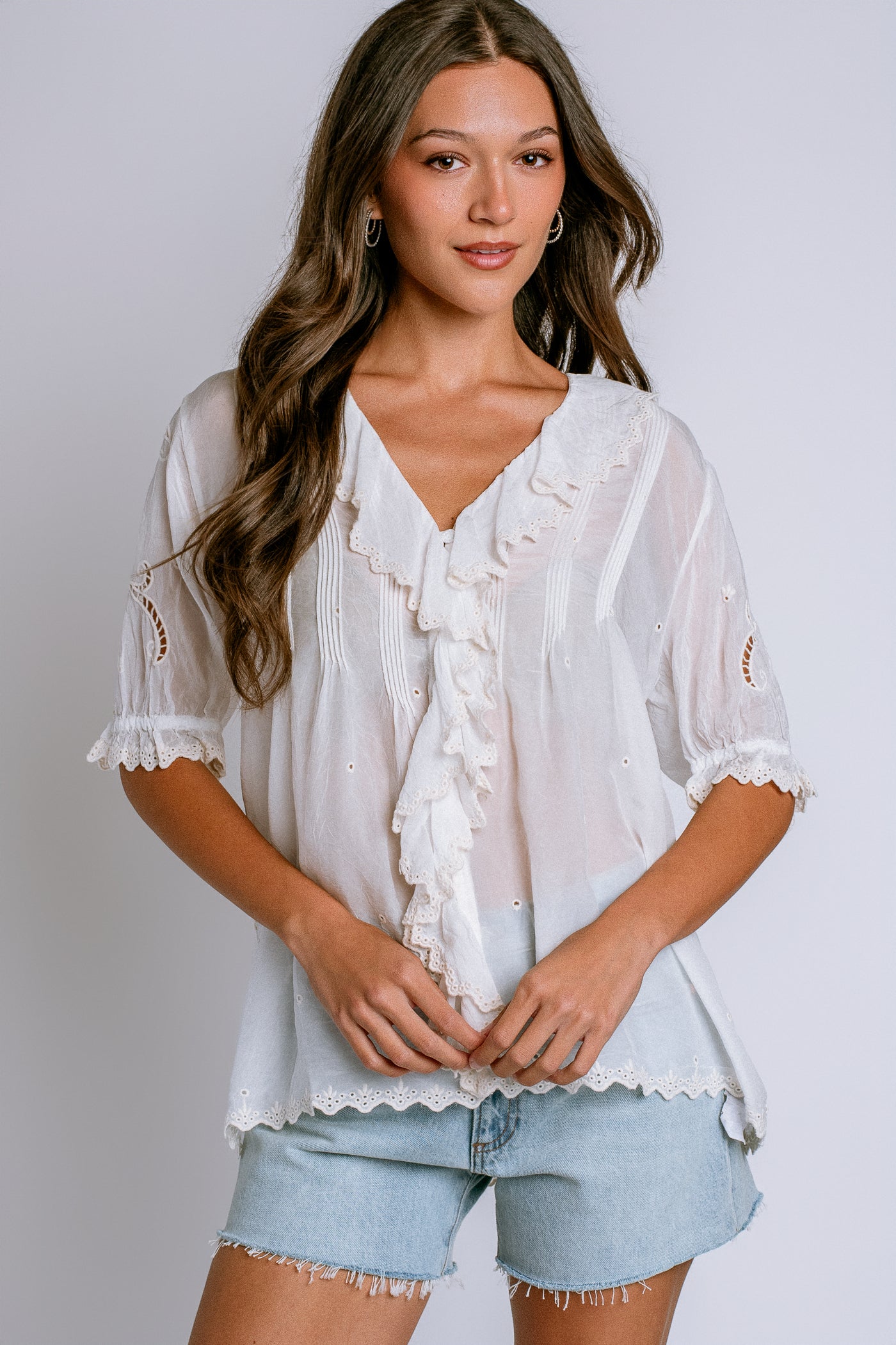Johnny Was Anette Ruffle Blouse