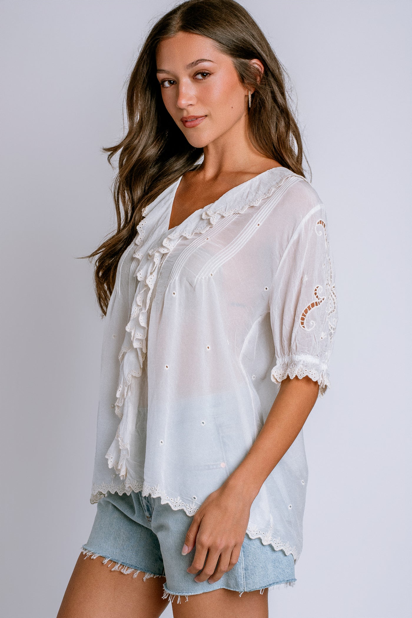 Johnny Was Anette Ruffle Blouse