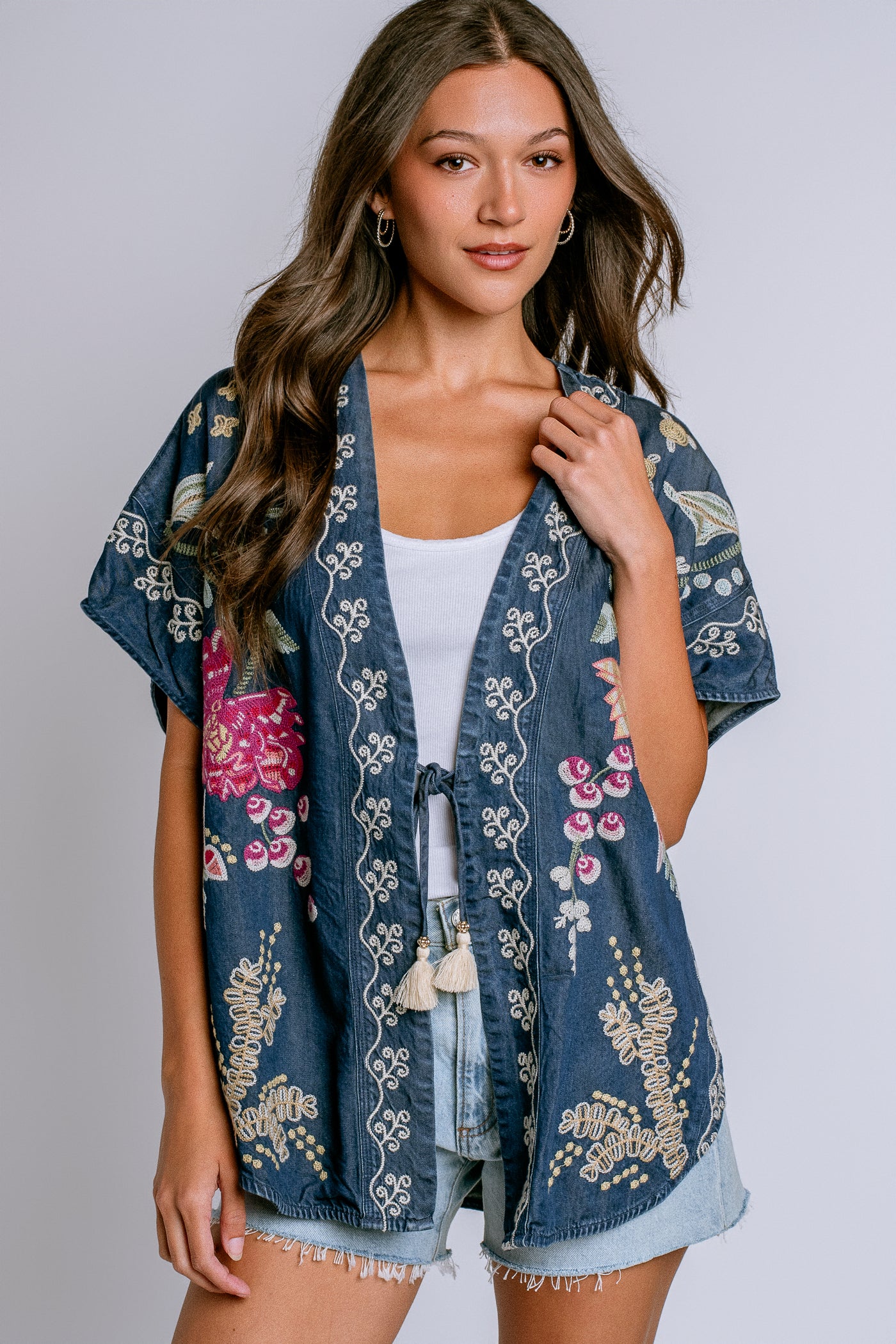 Johnny Was Sarai Denim Poncho