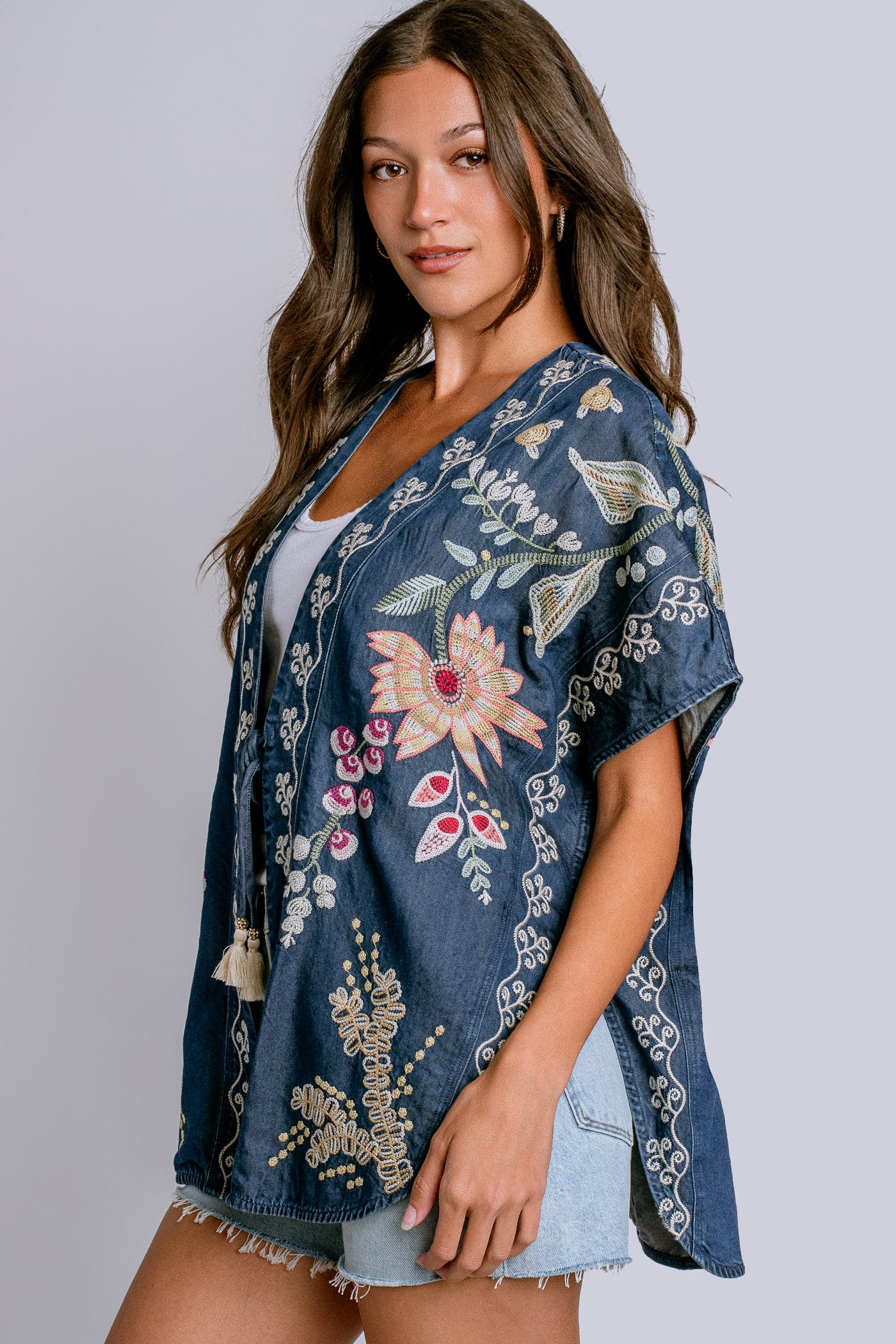 Johnny Was Sarai Denim Poncho