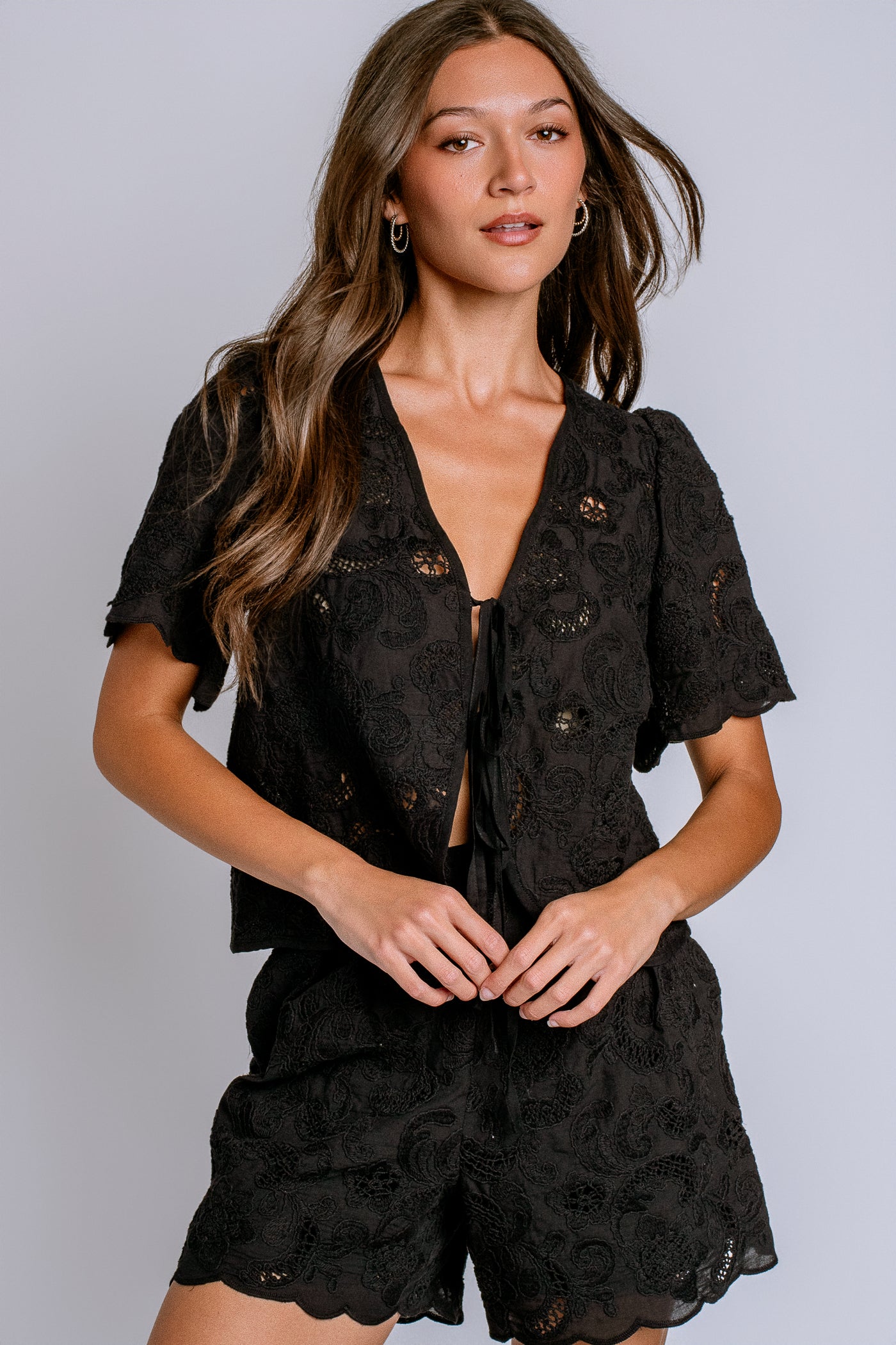 Nation LTD Roslyn Tie Front Top