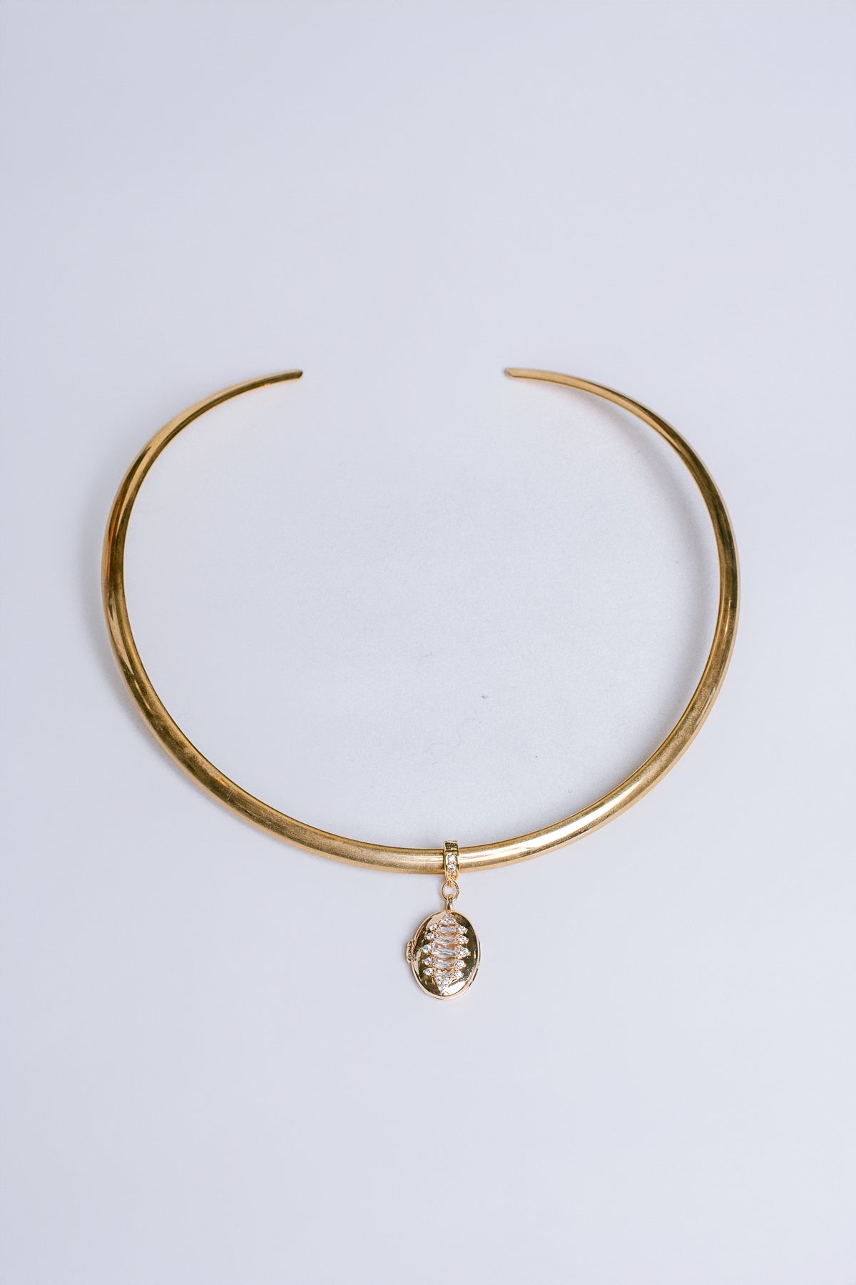 Sherwood Bridge Diamonds Cuff Choker Necklace with Locket Pendant