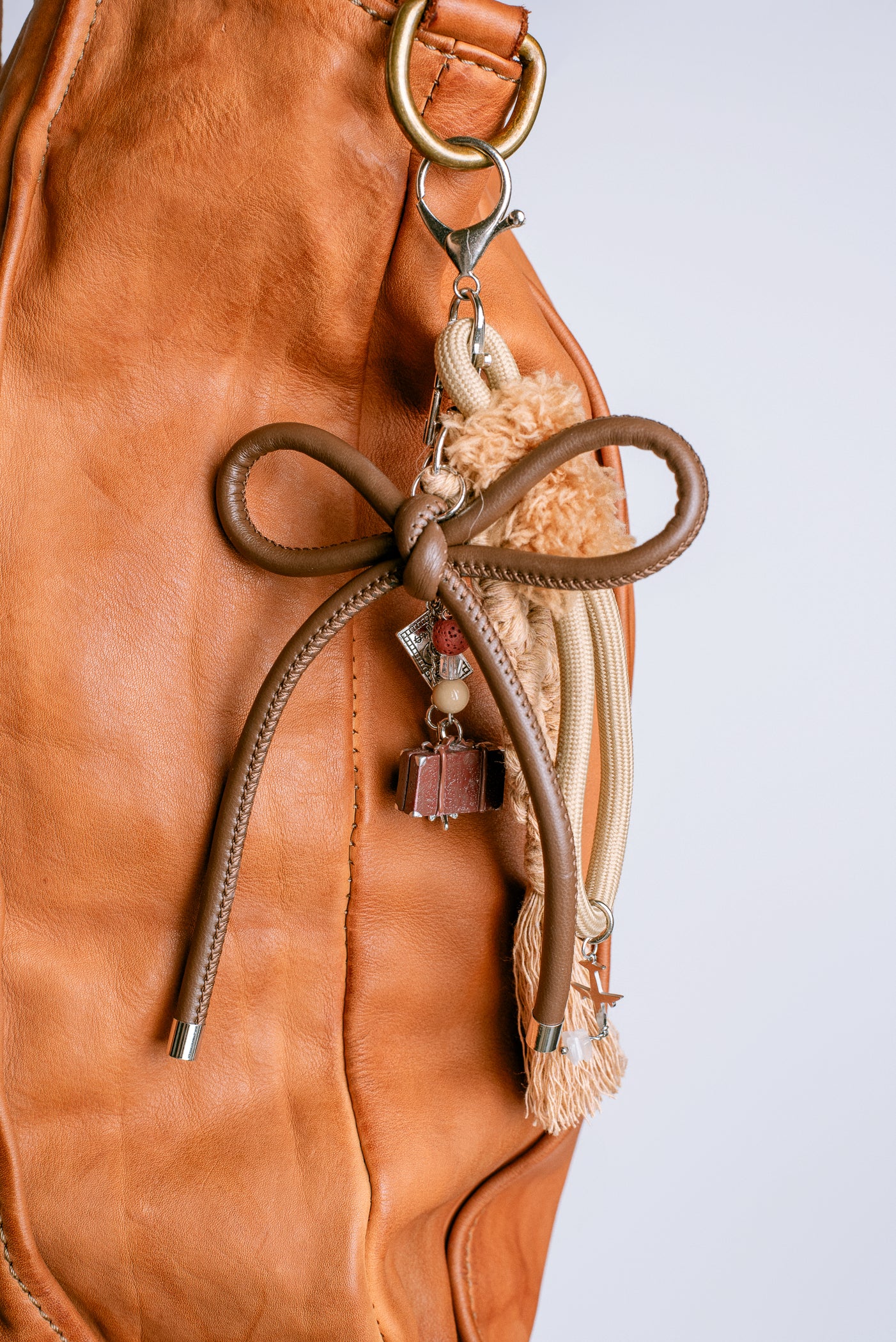 Brown Luggage Travel Bag Charm