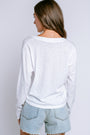 Michael Stars Brea Cropped V Neck Long Sleeve