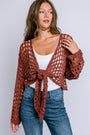 Milio Milano Crochet Tie Front Top