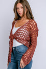 Milio Milano Crochet Tie Front Top