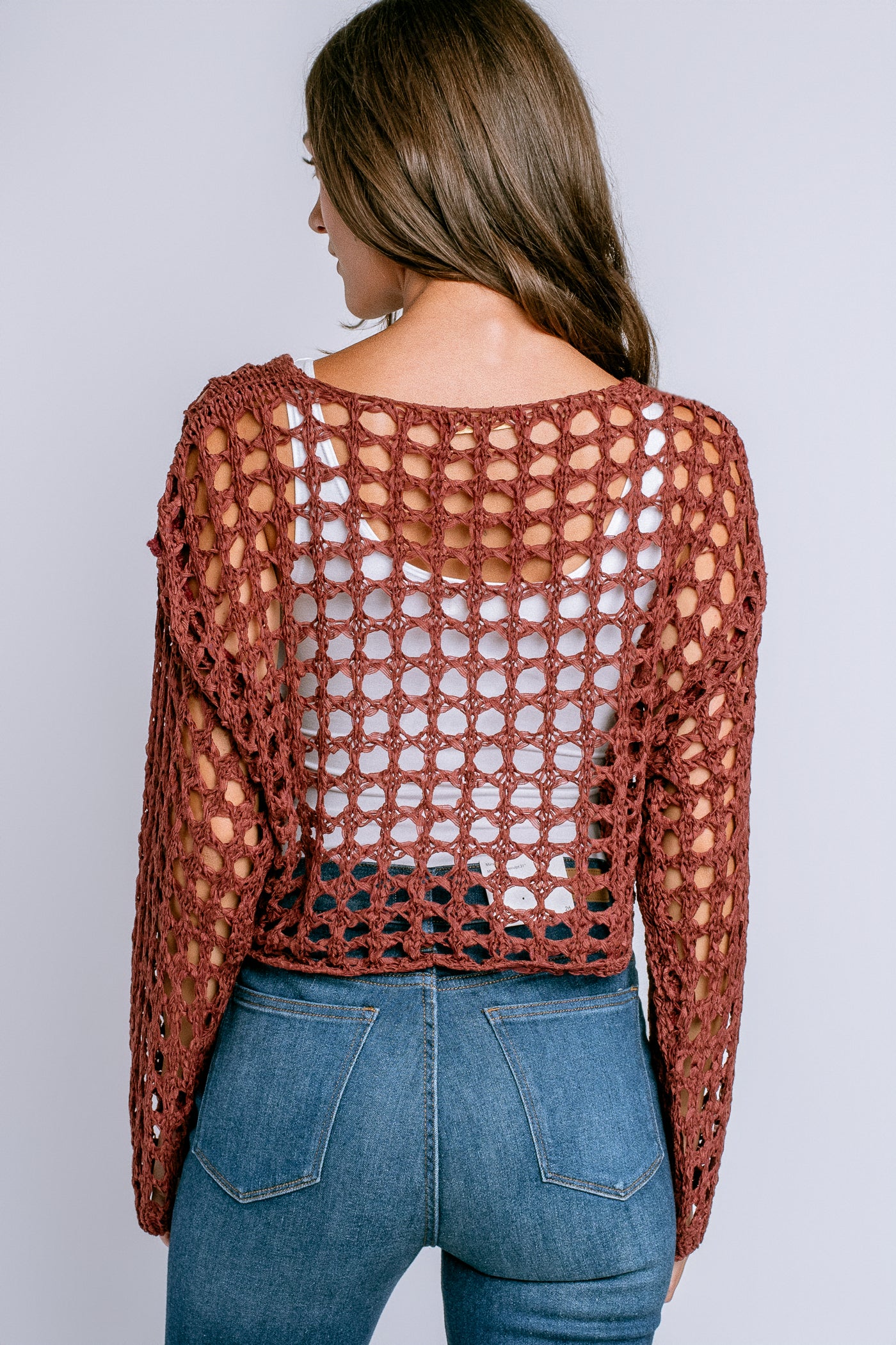 Milio Milano Crochet Tie Front Top