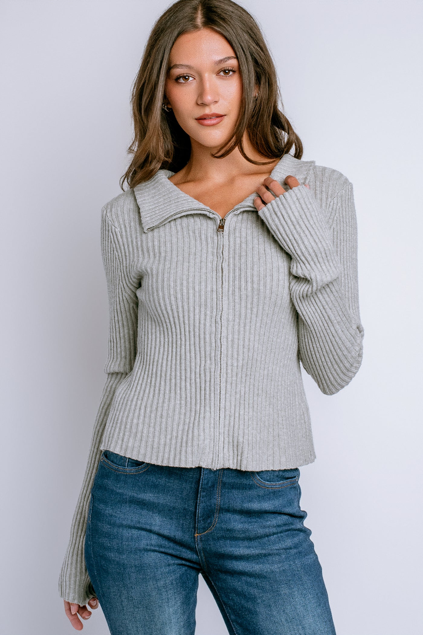 DÈLUC Matt Zip Cardigan