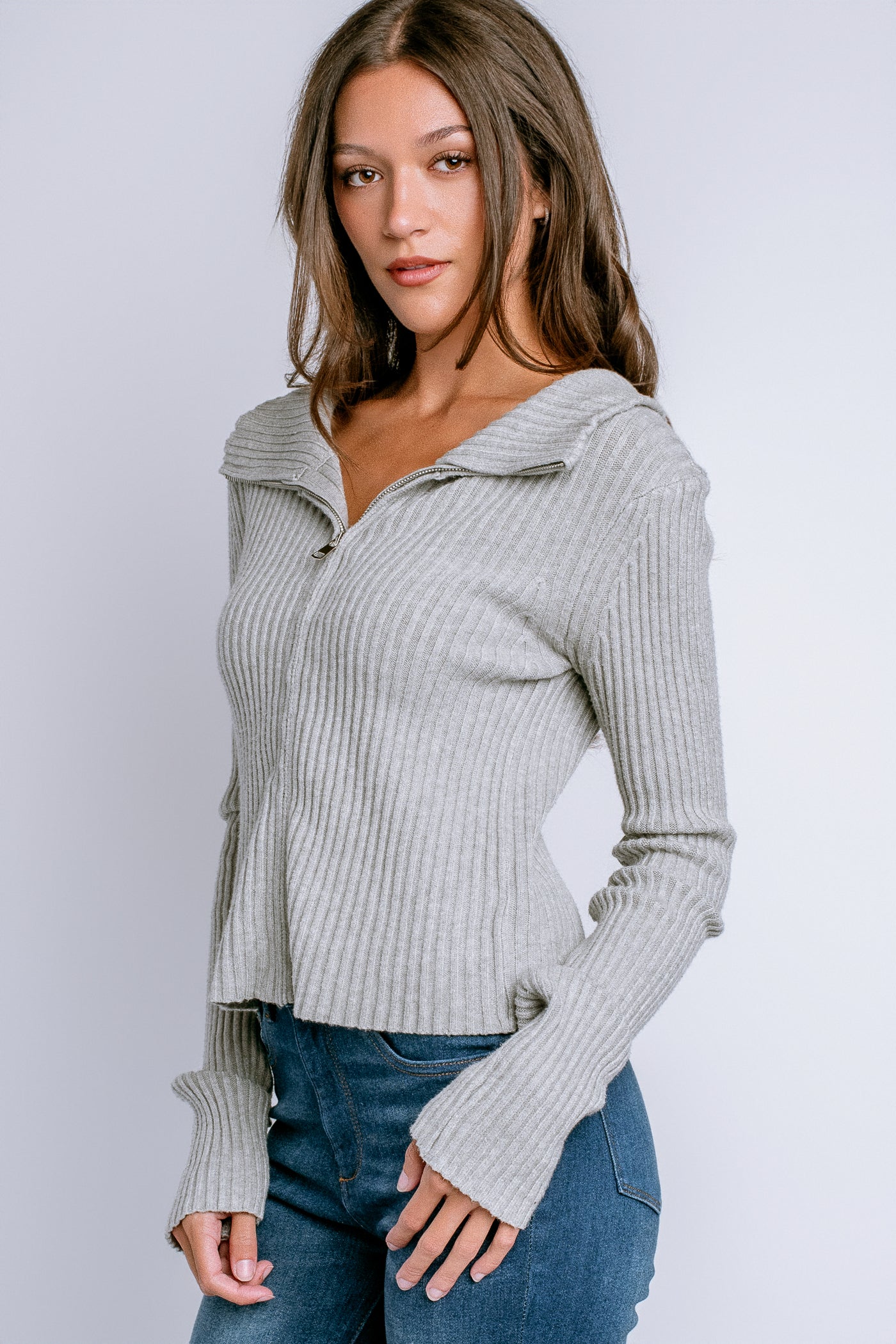 DÈLUC Matt Zip Cardigan