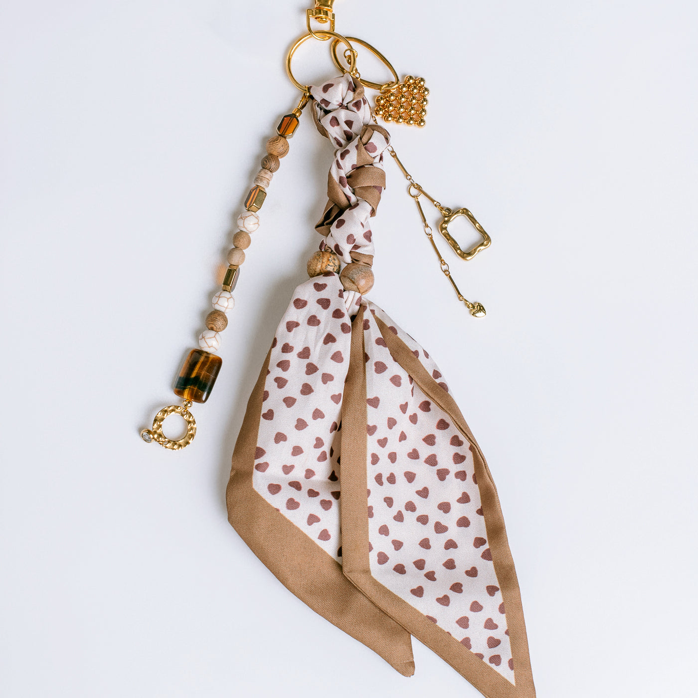 Sherwood Bridge Diamonds Brown Hearts Bag Charm