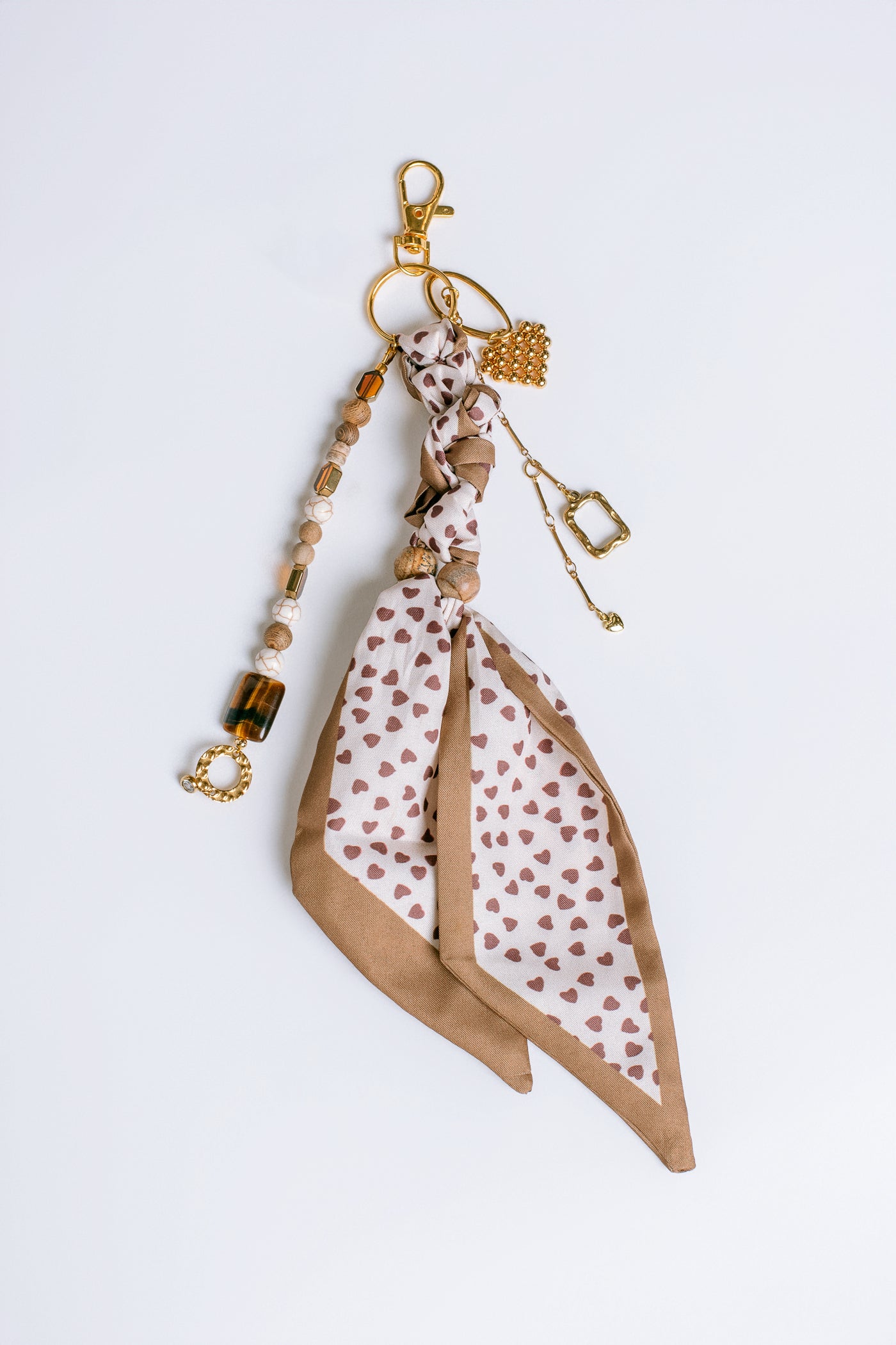 Sherwood Bridge Diamonds Brown Hearts Bag Charm