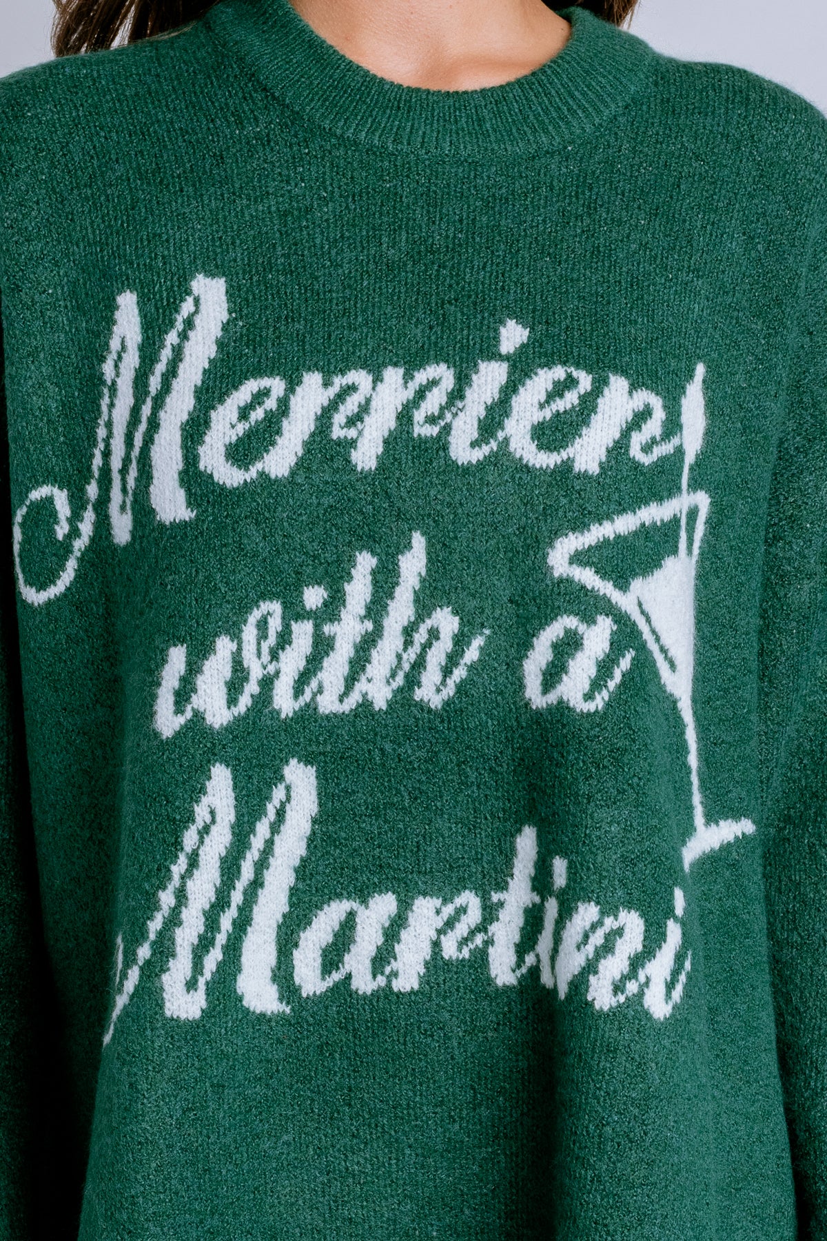 Merrier With a Martini Crewneck Sweater