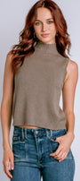 Milio Milano Italian Knit Sleeveless Mock Top