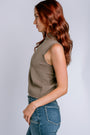 Milio Milano Italian Knit Sleeveless Mock Top