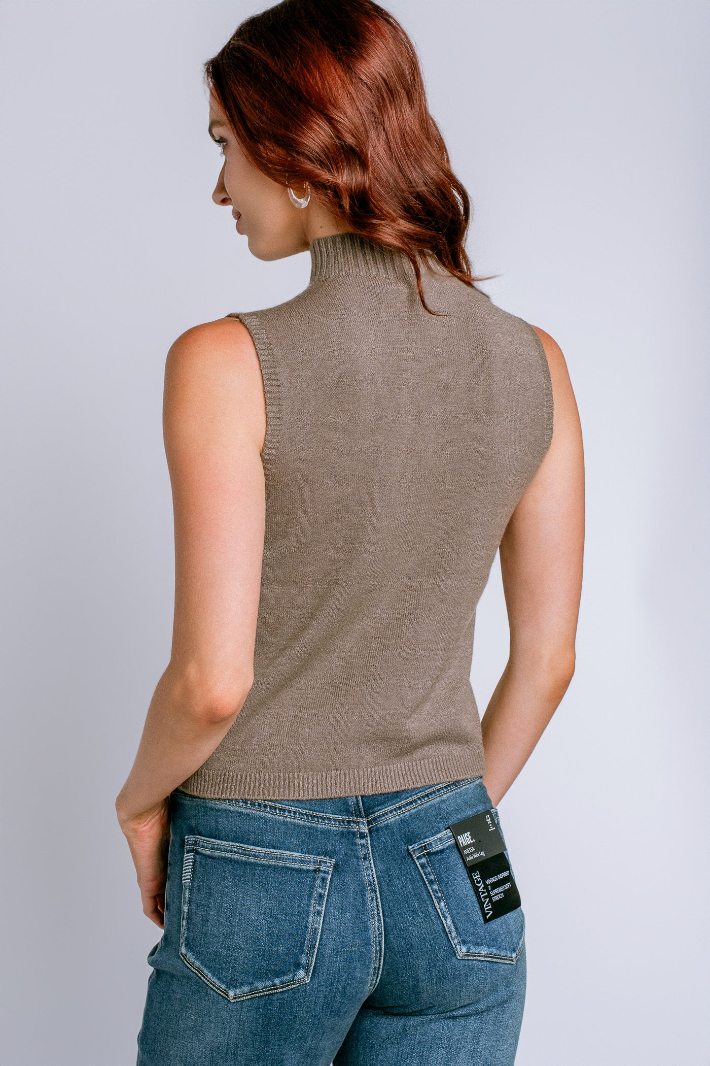 Milio Milano Italian Knit Sleeveless Mock Top