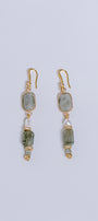 Sherwood Bridge Diamonds Labradorite, Pearl Drop Earrings