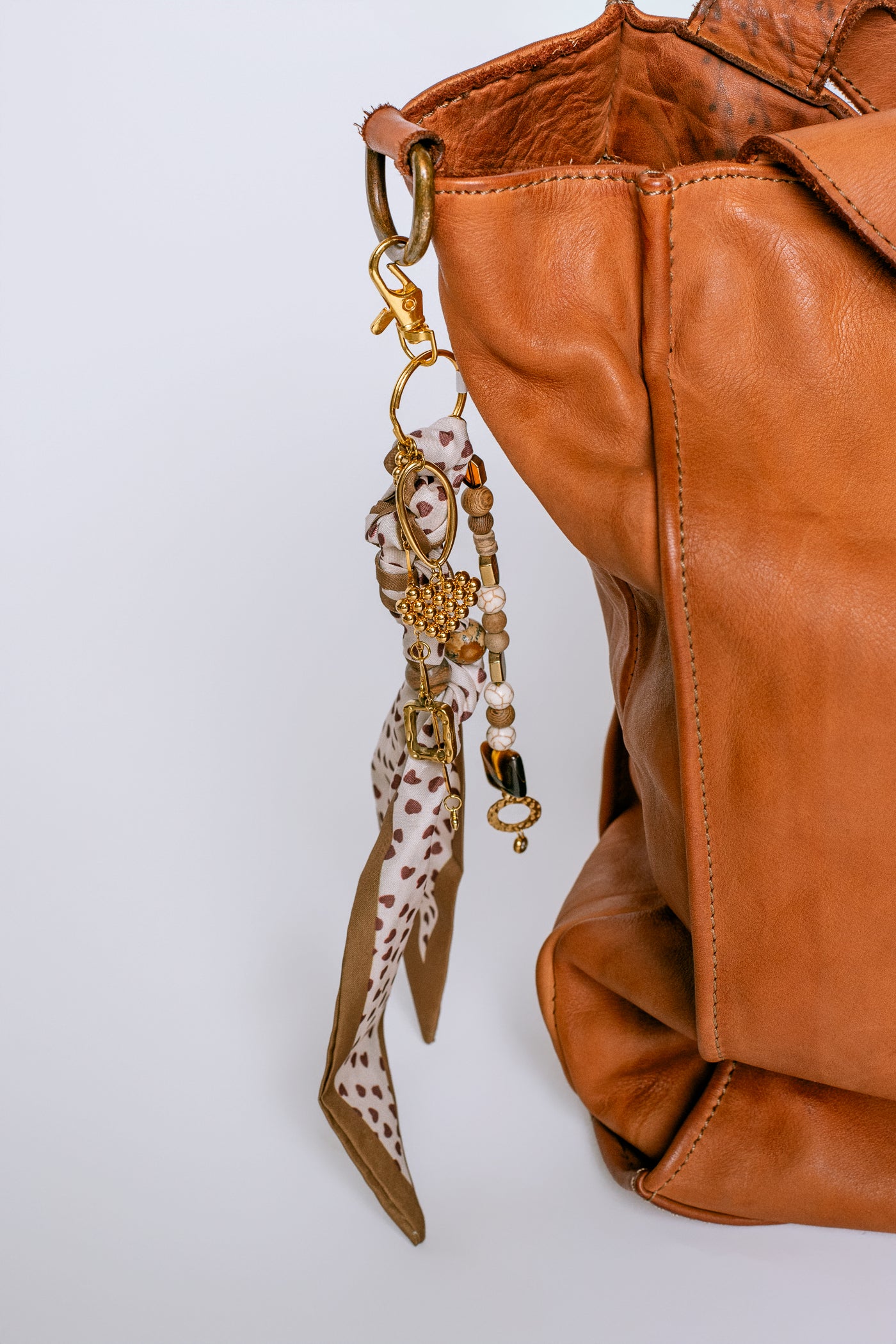 Sherwood Bridge Diamonds Brown Hearts Bag Charm