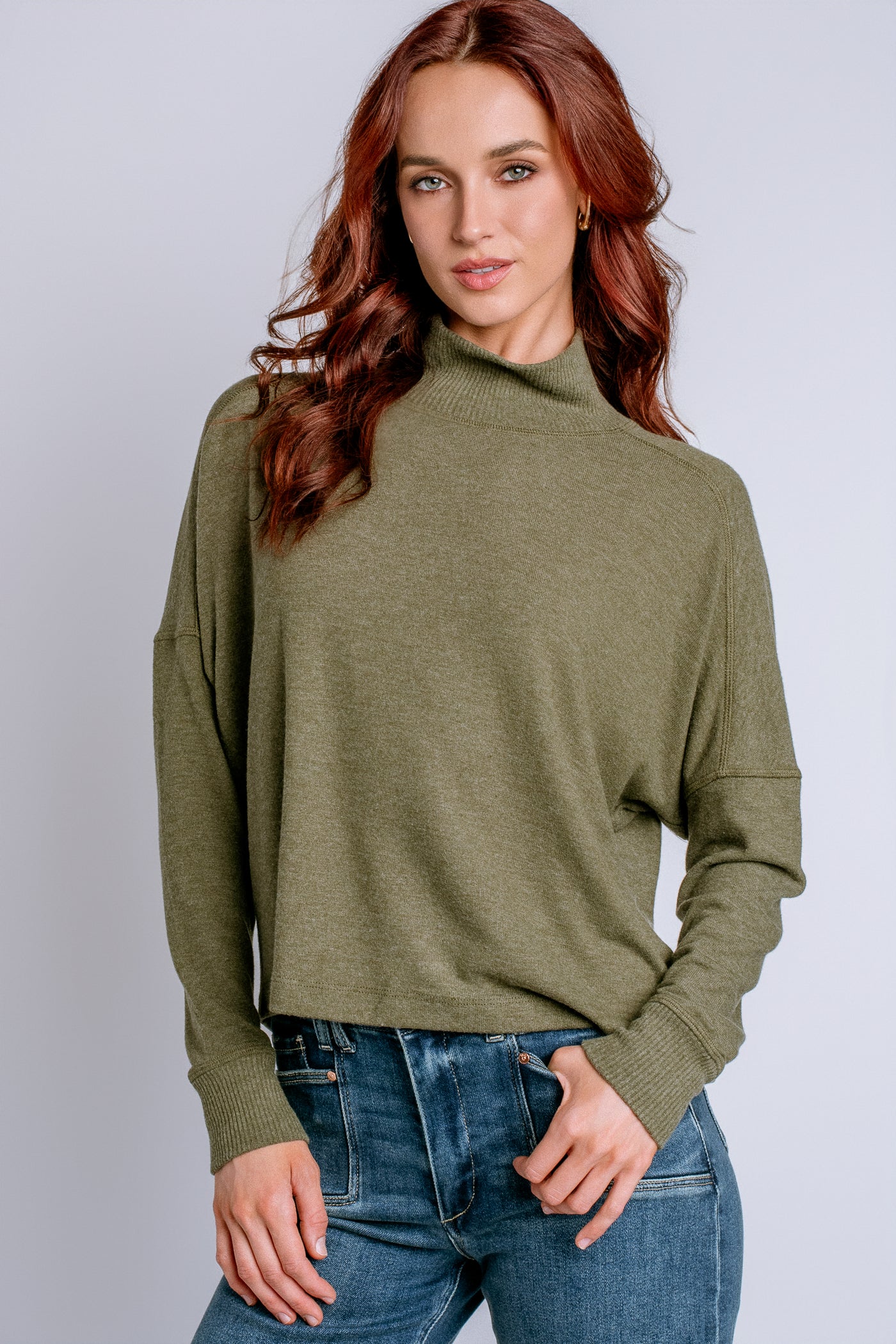 Michael Stars Frida Mock Neck Top