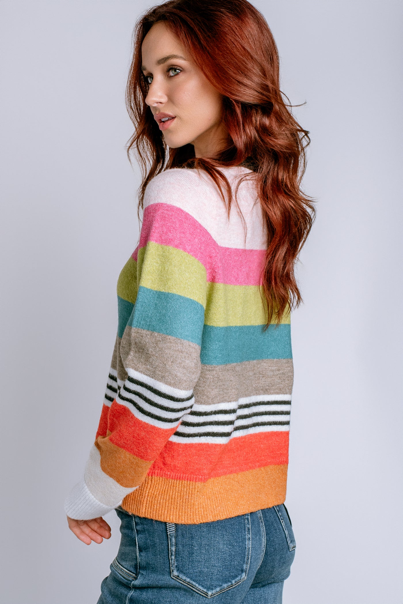 Michael Stars Irene Stripe Crew Neck Pullover