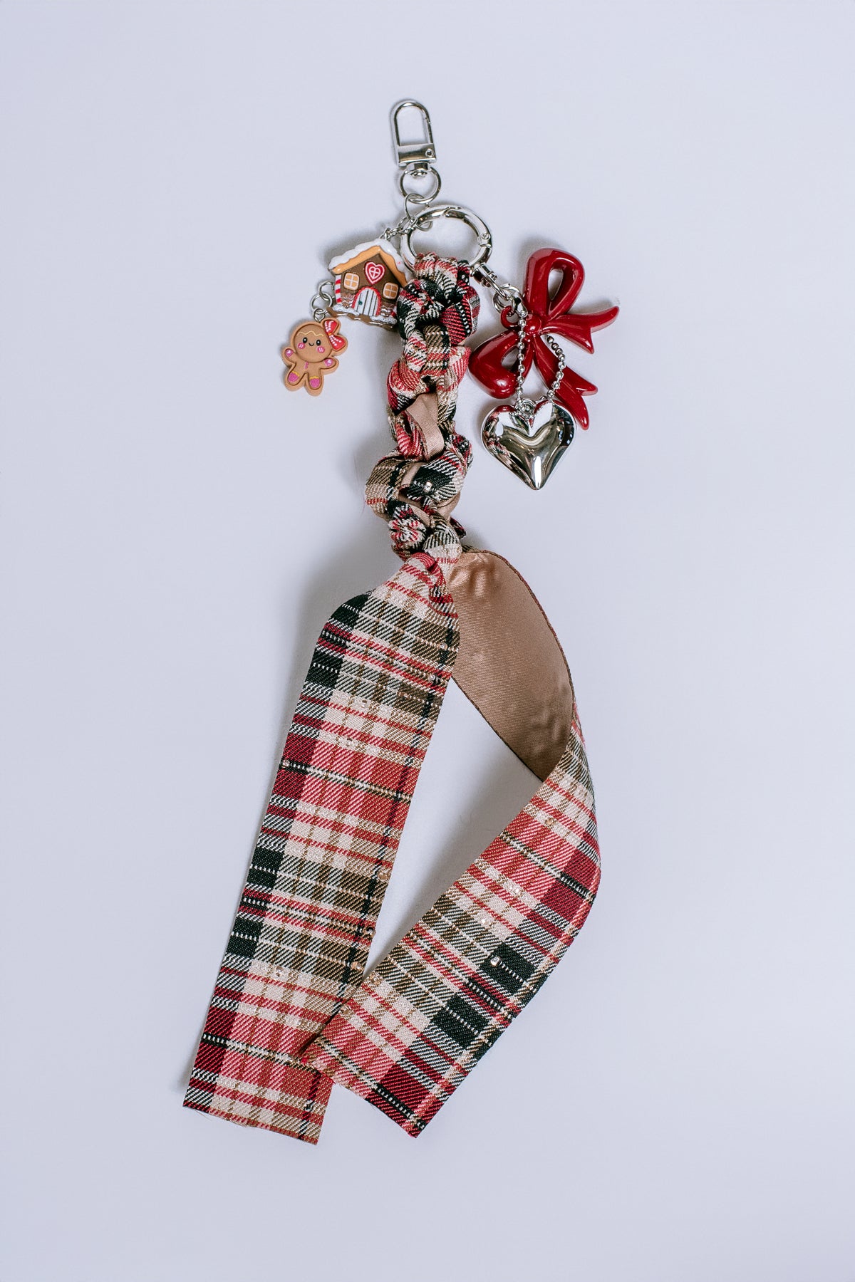 Plaid Gingerbread Bag Charm