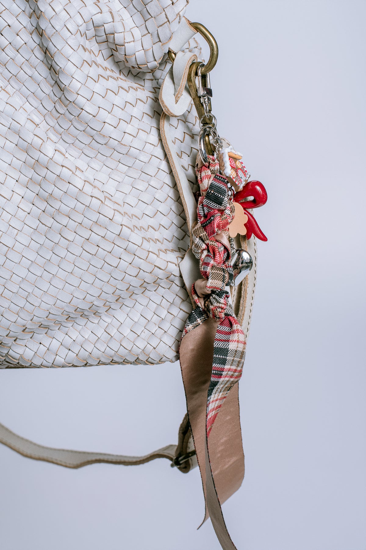 Plaid Gingerbread Bag Charm