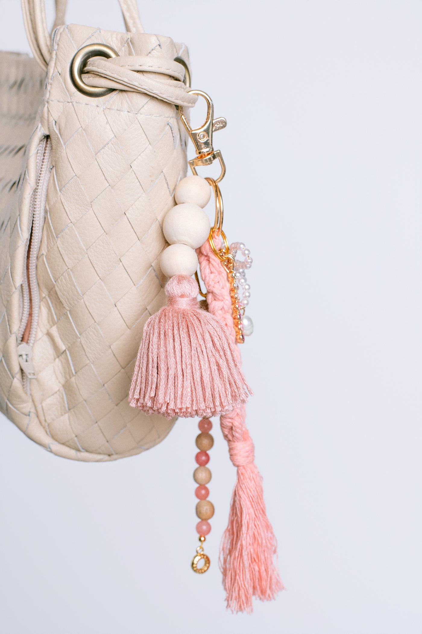 Sherwood Bridge Diamonds Pink Crochet Bag Charm