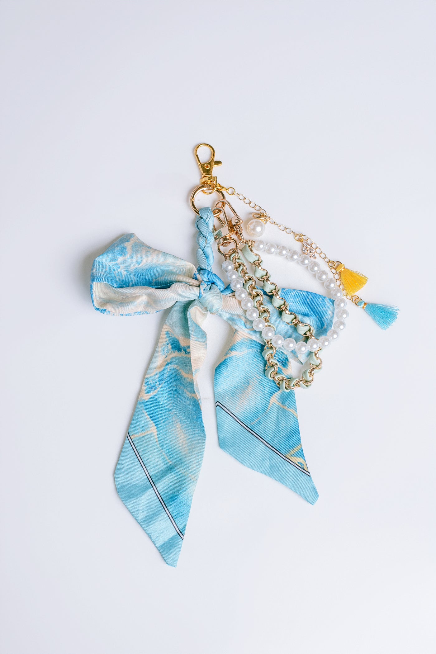 Sherwood Bridge Diamonds Blue & Yellow Bow Bag Charm